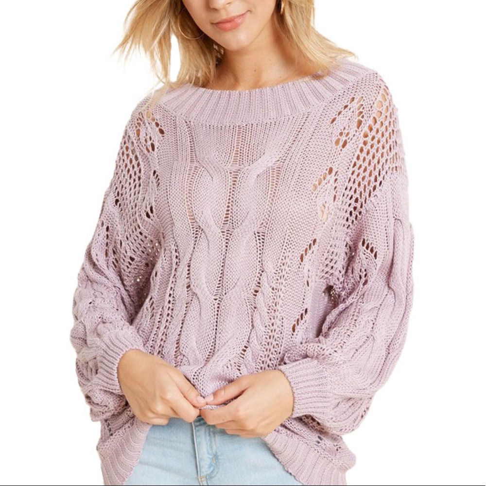 Cable Knit One Shoulder Sweater
